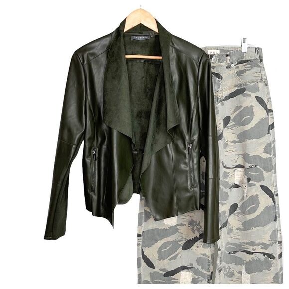 𝅺VEGAN Leather Olive  Jacket - Picture 10 of 10